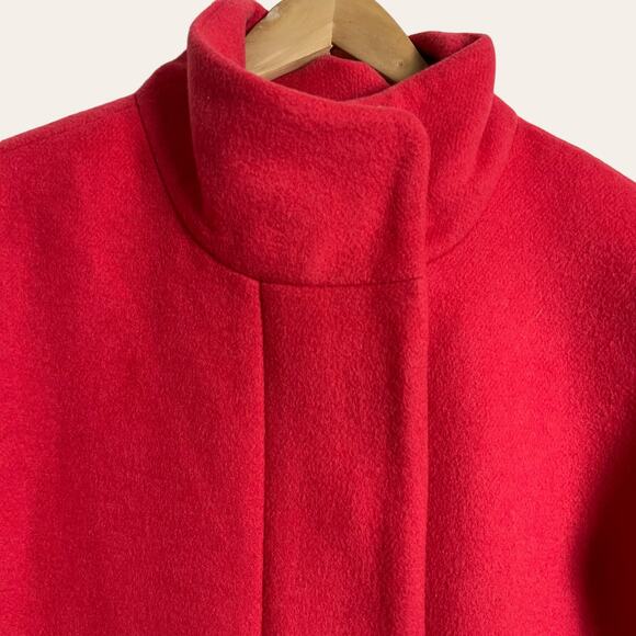 J. Crew Watermelon Pink Red Cocoon Wool Blend City Coat Size 10 - Picture 4 of 9